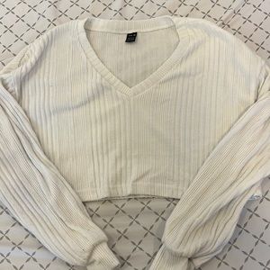Cropped White Sweater